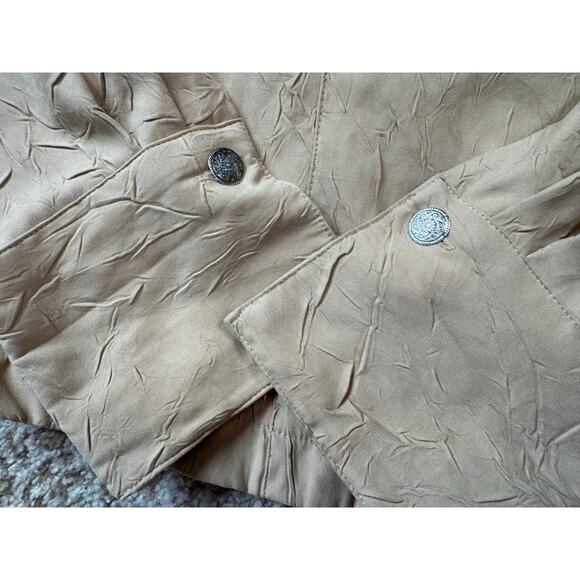 Coldwater Creek Designs Crinkle Tan Zip jacket/blazer; Lightweight; Size Large - Picture 10 of 10